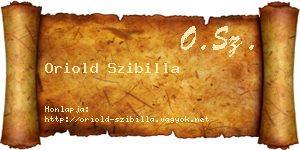 Oriold Szibilla névjegykártya